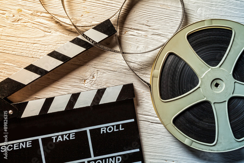 Film camera chalkboard and roll
