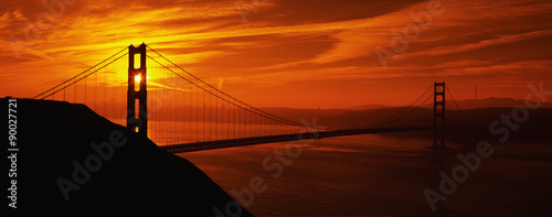 Obraz na płótnie To jest Golden Gate Bridge w San Francisco o wschodzie słońca. Widok jest z Headlands Marin.