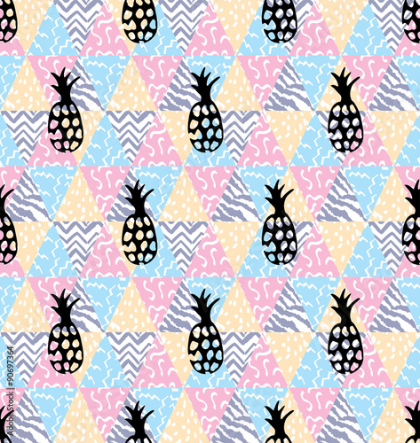 Fototapeta pineapple geometric seamless background