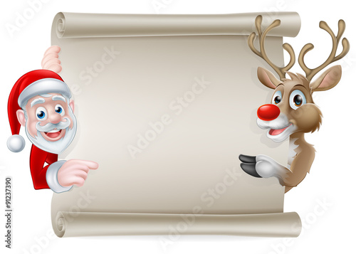 Santa Reindeer Scroll