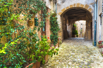 Colored corners in the picturesque Italian village