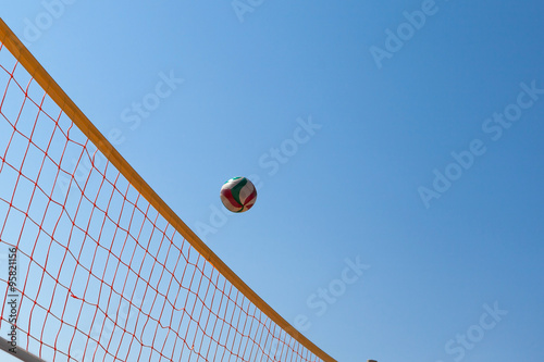 Volleyball Ball Over Net