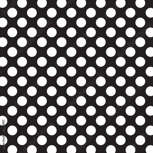 Polka dots background with White dots and Black background