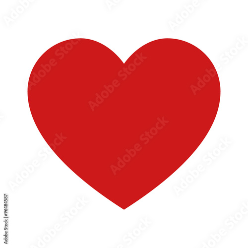Playing card heart suit flat icon for apps and websites
