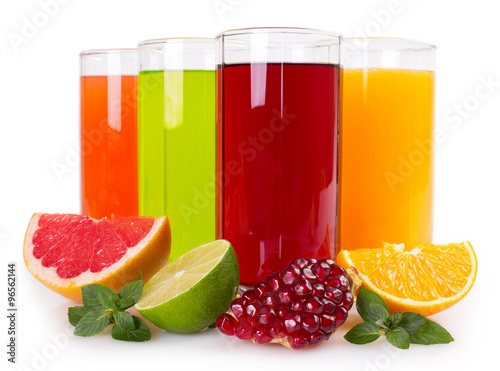 Collection of fresh fruit juices