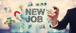 Businessman drawing New Job concept Businessman drawing New Job concept