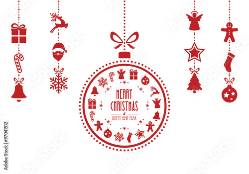 christmas bauble ornaments red isolated background