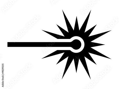 Laser beam ray icon for apps and websites