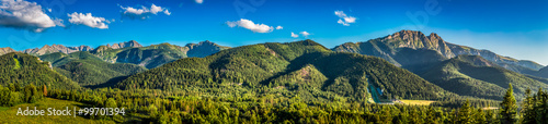 Fotoobraz na płótnie Panorama zmierzch w Tatrzańskich górach w Zakopane, Polska