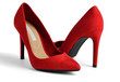 Red suede high-heeled on white Red suede high-heeled on white