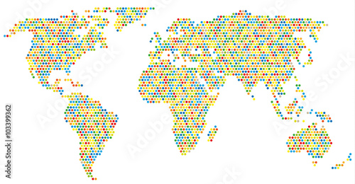  Weltkarte aus bunten Kreisen