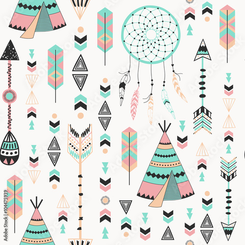  Tribal Style Arrows Seamless Pattern