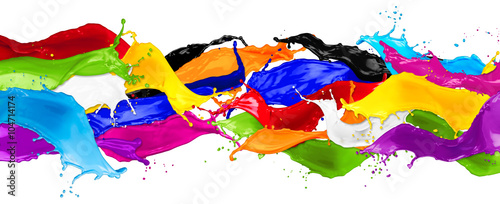 Fototapeta colorful wild color splash isolated on white background