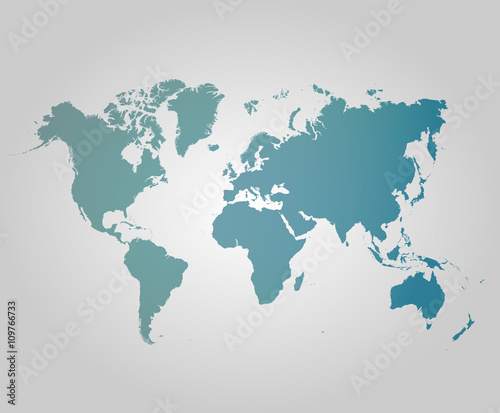 Fototapeta World map countries colorful. Vector illustration.