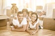Happy family after buying new house Happy family after buying new house