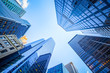 Up view in financial district, Manhattan, New York Up view in financial district, Manhattan, New York
