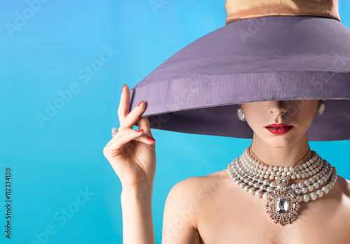 Girl in vintage hat