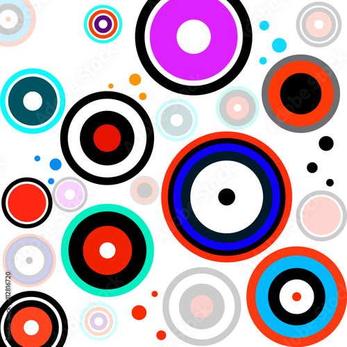  Abstract colorful background with circles, geometric shapes