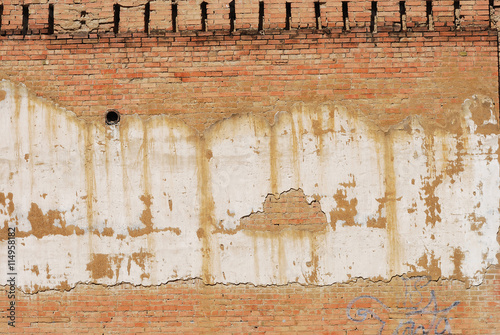 old damaged brick wall background