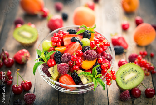 Fresh fruit salad in the bowl 