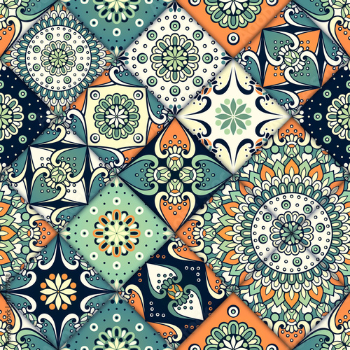 Fototapeta Ethnic floral seamless pattern