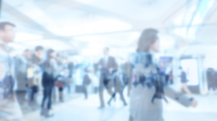 Blurred image of business people walking, Blur abstract backgrou