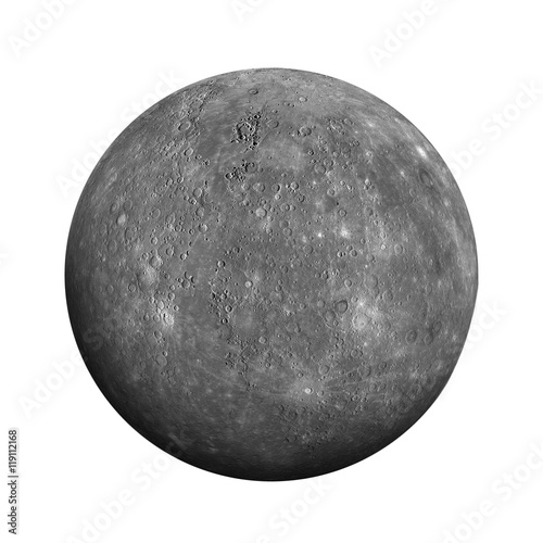 Obraz na płótnie Solar System - Mercury. Isolated planet on white background.