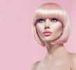 Beautiful glamour girl with short blonde hair Beautiful glamour girl with short blonde hair