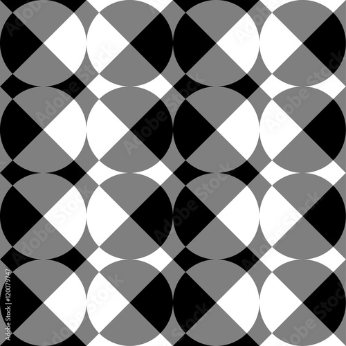 Fototapeta Geometric black and white pattern / background. Seamlessly repea