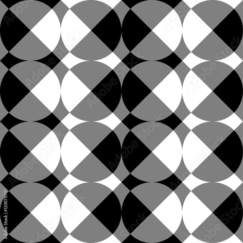 Geometric black and white pattern / background. Seamlessly repea