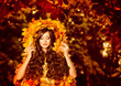 Woman Autumn Outdoors Makeup Portrait, Fashion Beauty Face Woman Autumn Outdoors Makeup Portrait, Fashion Beauty Face