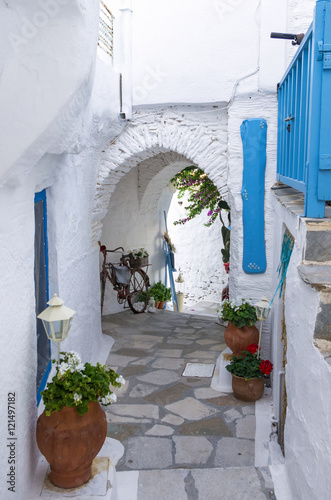  Neighborhood in Ermoupolis, Syros island, Cyclades, Greece