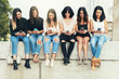 Big Group of friends using cellphones. Big Group of friends using cellphones.