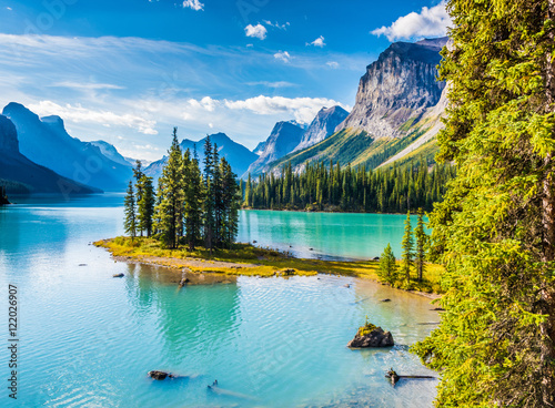Zdjęcie XXL Spirit Island, Maligne Lake, Park Narodowy Jasper, Alberta, Kanada