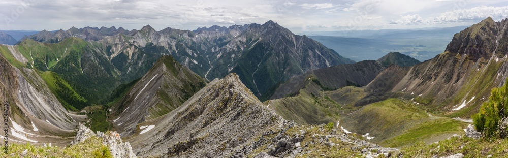 peaks of the mountains in summer