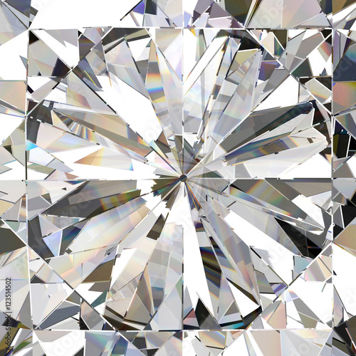 Naklejka na szybę Realistic diamond with caustic close up texture, 3D illustration.