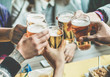 Group of friends enjoying a beer Group of friends enjoying a beer