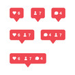 Like, follower, comment icons