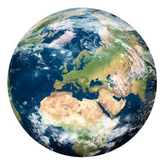 Planet Earth with clouds, Europe and part of Asia and Africa - Pianeta Terra con nuvole, Europa e parte di Asia e Africa