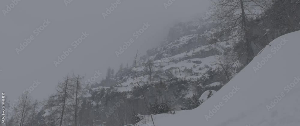 Schneefall im Hochgebirge