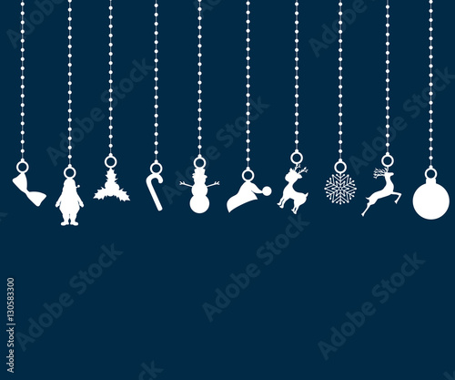 Christmas decorations of paper tape. Silhouette decor element