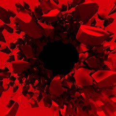 Red destruction abstract explosion background