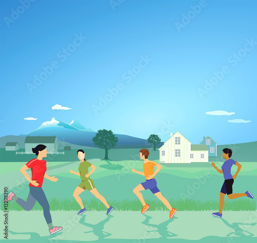 sportlich laufen in der Natur