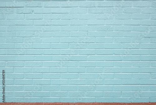Blue Brick Wall with Red Base