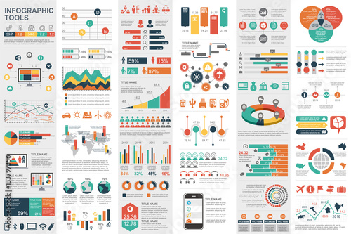 Infographic elements data visualization vector
