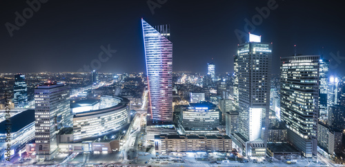  modern city center of Warsaw, skyscrapers