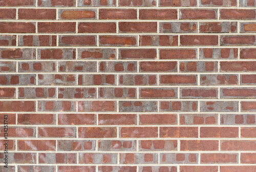 Red Brick Wall with Gray Weathering