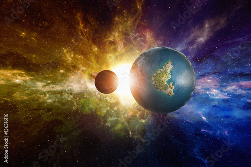 Obraz na płótnie Sci-fi background - discovered Earth-like potentially habitable