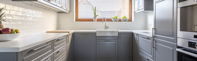 White and grey kitchen