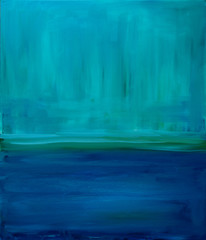 Blue abstract interior oil painting